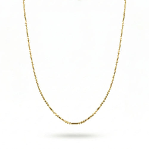 SOLARC The BINARY Bar-Link Necklace - 18K Gold PVD Plated 304L Stainless Steel - Linear Sequence